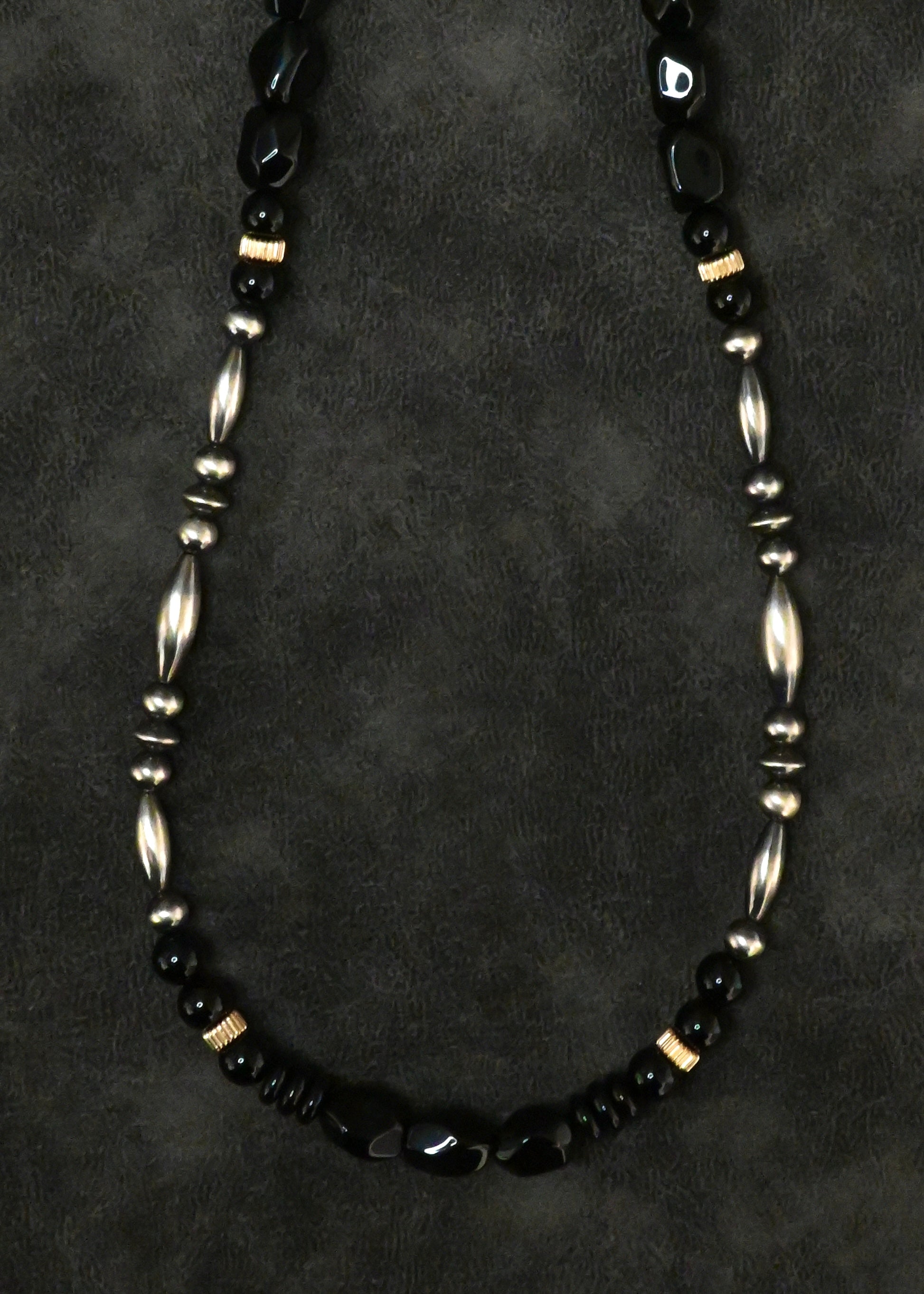 ブラックオニキスとSV925製ナバホパールのデザインネックレス peeled jewelry ナバホパールのアクセサリー – Peeled Jewelry